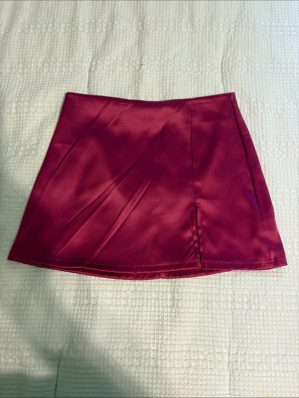 Altar’d State Women’s Satin Mini Skirt in Berry